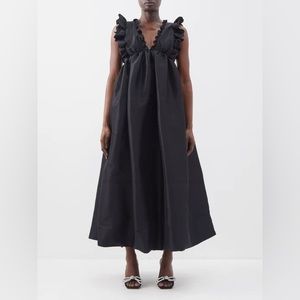 Kika Vargas Tatiana ruffled taffeta gown Size XS. Worn once. great condition.